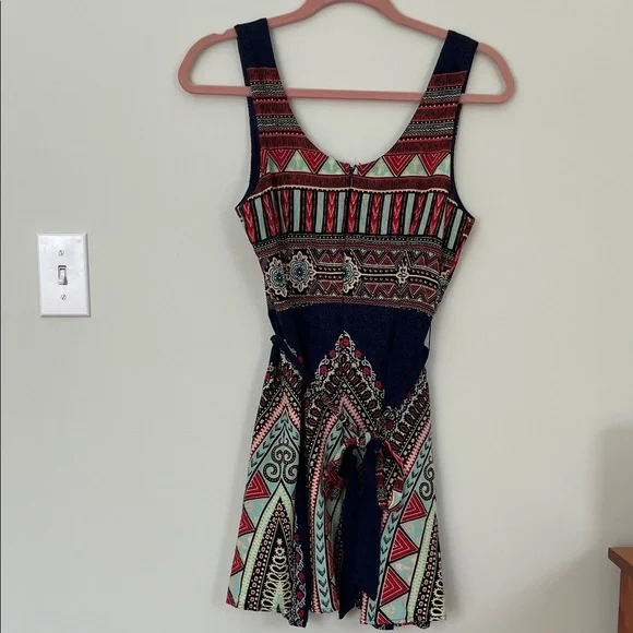 Francesca’s Bohemian Patterned Sleeveless Dress, Multicolor, Women's Size S - Picture 3 of 6